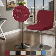 우유 실크 바 의자 커버 탄성 높은 홈 주방 펍 카운터 대한 Stretchable 조절 보호대, 01 1pc, 02 Wine red