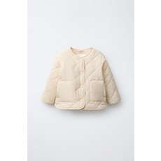ZARA 워터프루프 나일론 보아 재킷 - 크림 {QHJ}