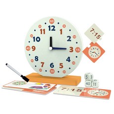 토이토 원목 시계 교구 시계놀이 시간 맞추기 카드 퍼즐, 1개