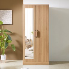 솜씨방가구 라온 친환경 E0 800 거울 옷장, 오크