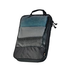 ELECOM 여행용 수납 가방 압축 가방 포장 큐브 M사이즈 12L 24×34×14㎝ 양면 수납 코듀라 고내구 YKK제 패스너 채용 블랙 BMA-TRCS01MBK, 1개, 1개입