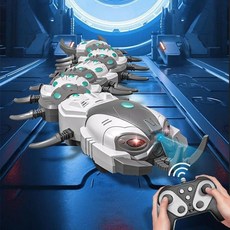 LED 음악과 RC 지네 전기 시뮬레이션 곤충 자동차 스프레이 안개 동물 로봇 원격 제어 아이 할로윈 부활절, 01 Centipede