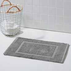 JAJU 논슬립 코튼 보더 욕실매트_60x40cm_그레이 J625902002581 487243, 그레이, 1개