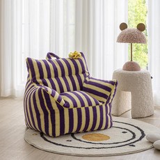 데이하우스 1인소파 귀여운 암체어 안락 인테리어, 퍼플 앤 옐로우 바나나
