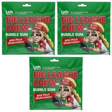 빅 리그 츄 오리지널 버블 껌 3팩 - 2.12온스 패킷 야구 캔디 세트 간식 파티 취향 등 팀을 위한 소프트볼