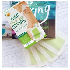 Nad's 네즈 여성 정상 피부 바디 왁스 왁싱 스트립 2팩 Hair Removal Strips, 2개