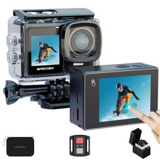 Apexcam 액션 카메라 4K 스포츠 20MP 40M 170 광각 WiFi 방수 수중 카메라 2.4G 리모컨 2개 배터리 2.0인치 LCD 울트라 HD 장착 액세서리 키트, X70 PRO, 1개