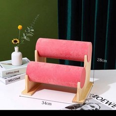 머리띠 거치대 액세서리 걸이 수납 그레이 스탠드, 1개, 50cm (핑크 벨벳)