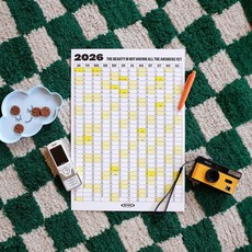 BFMA 2026 캘린더 A3 포스터 (옐로우), 1개, 옐로우