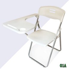 접이식 일체형 책걸상 강의실 의자 책상 학원 세미나 인용 테이블의자 필기판 강당 교실, 1. 01 화이트