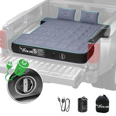 Uncle elk SUV 에어 매트리스: 캠핑용 공기 주입식 자동차 에어 매트리스 에어 펌프 및 베개 2개가 있는 플로킹 자동차 침대 가정용 자동차 여행 캠핑용 휴대용 슬리, Grey