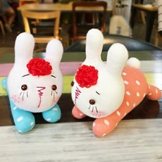 주근깨 빨강머리 토끼 래비앵 양말인형, 살구, 1개