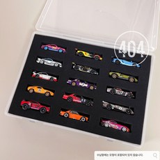 Hot Wheels 보관함 minigt 토미카 64 스케일 자동차 모델 투명 디스플레이 상자(404 모델 보관), L15 대형 수납함 1개, 1개