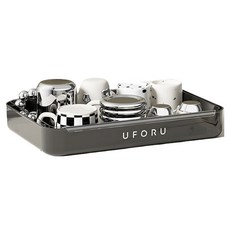 유포유 X 엠토이 물빠짐 컵 수납 정리선반, 블랙, 1개