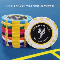 킹다이아벌칩 고급 카지노칩 게임칩 포커칩 홀덤칩 *세계 최고의 묵직한 무게감을 자랑하는 16그램 칩*, 2.흰색, 1개