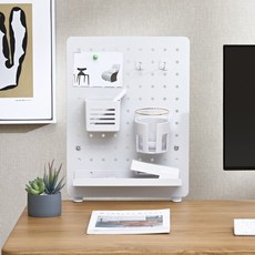 클램프형 페그 보드 타공판 파티션 책상 가림막 풀셋 ero*747GN, 화이트 DSK001WH, 화이트 DSK001WH, 1세트