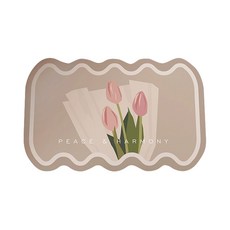 HOMEDAUM 可水洗軟Q珪藻土腳踏墊, 鬱金香, 1個