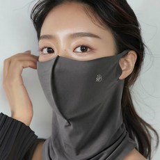 화이트클로버 자외선차단 마스크 얼굴 햇빛가리개 골프 낚시 등산 자전거 쿨 스포츠 연예인핏 마스크 1+1, wc차콜, 1개