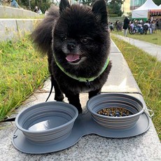 강아지 밥그릇 물그릇 야외 휴대용 캠핑 애견 용품 강아지식기 강아지밥그릇 강아지물그릇 lan+62118PQ