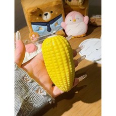 푸딩 스트레스 볼 스퀴시 음식 모양 푸딩 스퀴즈 볼 피젯 토이 ASMR 감각 스트레스 해소 장난감 어린이 및 성인용 선물, 옥수수