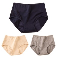 A.1. 女高腰棉氨綸中長防漏衛生內褲3件套325, 3種混合型