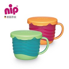 【NIP】德國製 二合一點心盒 水杯 寶寶外出零食杯 兒童水壺, 粉綠, 1個