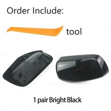 카본 파이버 스타일 사이드 미러 커버 캡, 1개, 1. Gloss Black