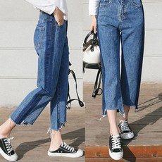 임산부 컷팅 데님팬츠 빅사이즈 외출임부복 청바지237 159969