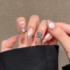 小紅書爆款穿戴甲片高級感秋季純欲風美甲片暈染漸變可拆卸假指甲, 1個, BY1714正聲雅音:膠水款