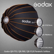 Godox 神牛 QR-P70 QR-P90 QR-P120 快裝深拋柔光罩，專業攝影棚燈光配件，快速安裝，多尺寸選擇，適用於人像及產品拍攝