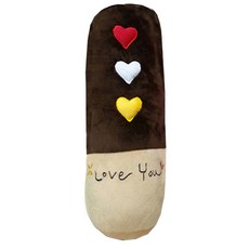 549빼빼로데이선물 트리플 하트 막대쿠션 베개 일체형, 초코