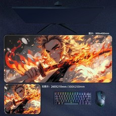 귀멸의 칼날 주문 제작 동인 마우스 패드 키보드 장패드 두께 4mm, 패턴 11, 600x300mm