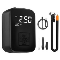 자동차 타이어공기 주입기미니 공기 압축기 휴대용 전기 펌프 오토바이 자전거 타이어, 1. Black, 1개