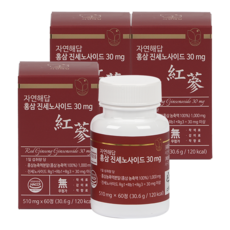 자연해답 6년근 홍삼 진세노사이드 30mg, 3박스, 60정
