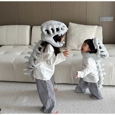 공룡뼈 모자 등뼈 코스튬 공룡해골 공룡