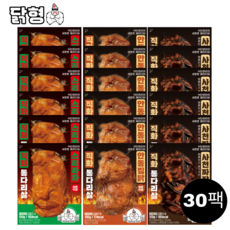 닭형 직화 통다리살 3종 혼합 30팩 세트 (스리라차 10개(100g) 안동찜닭 10개(100g) 사천짜장 10개(120g))식단관리 다이어트 통닭다리살 닭가슴살 대체 닭다리살, 3.2kg, 1세트