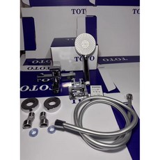 TOTO 浴室淋浴蓮蓬頭套裝 全銅冷熱水混水閥 增壓手持花灑, 1個, 水龍頭+蓮蓬頭組