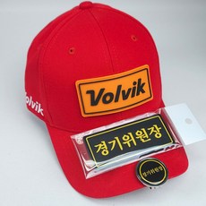 볼빅 골프모자 패치 체인지 볼캡, 레드+경기위원장와펜추가, 1세트