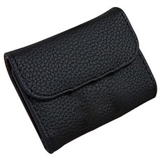 [ 867734 ] LFWATAXY RFID 차단 PU 가죽 블랙 신용 카드 홀더 지갑 여러 개의 슬롯이 있는 컴팩트한 아코디언 케이스 작은 버클 동전 스톤 리치 패턴 ID