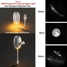 호환USB 갤럭시 프로젝터 라이트 자동차 천장 무드등 야간 조명 조절 가능 실내 분위기 램프 장식 로맨틱, 09 3 Films-White