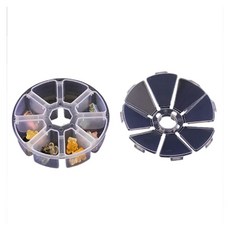 豬姐釣具 圓形8格工具盒 咬鉛盒 釣魚配件收納盒, 透明, 1個