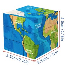매직큐브 두뇌발달 취미 입체퍼즐 장난감 세계 지도 2x2 3x3 스피드 큐브 4x4 UV 프린팅 엘리먼트 매직 교육용 퍼즐, [03] 3x3-ZNX413