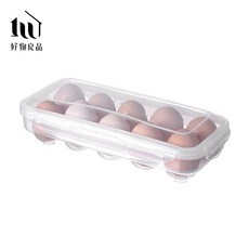 好物良品 10格透明可堆疊保鮮雞蛋收納盒 戶外野炊露營雞蛋盒 雞蛋托 食物保鮮盒, 1個, 10格款一入