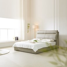 국내제작 모네 쿠션 헤드 침대 프레임 PU가죽/빈센트 패브릭 SS Q K LK, 빈센트 아쿠아 패브릭/블루