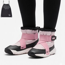 나이키 키즈 따뜻한 겨울 부츠 신발 핑크 X자 찍찍이 밴드 (PGN짐쌕가방 지급)