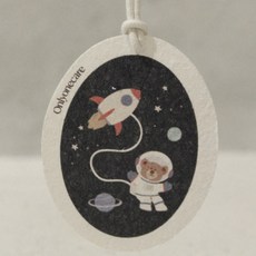 一心一皂 超萌天然木漿棉_火箭太空寶貝熊(附掛繩) 木漿海綿/兒童搓澡/造型沐浴棉/洗澡海綿/洗澡巾/大春煉皂, 1個, 火箭太空寶貝熊(附掛繩)