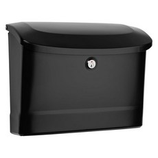Architectural Mailboxes Princeton™ 잠금 외부용 벽걸이 우편함 금속 아연 도금 스틸 미디엄 우편함 자물쇠 및 키 드롭 박스 포함 블랙, Architectural Mailboxes Prince, 1개