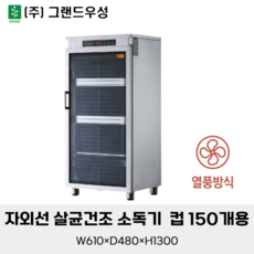 그랜드우성 자외선 살균건조 (열풍방식) 소독기 컵 150개용 WS-CH150E
