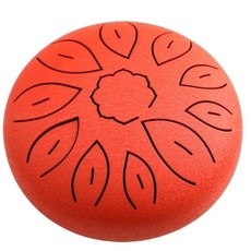 텅 드럼 레인 핸드팬 행 명상 스틸 미니, 6인치 8톤 레드 (수납가방+음악+드럼스틱), 1개