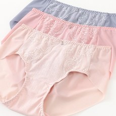 제임스딘 여성 인견 맥시 레이스 삼각팬티 햄팬티 3매입 세트